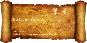 Neiman Ágota névjegykártya